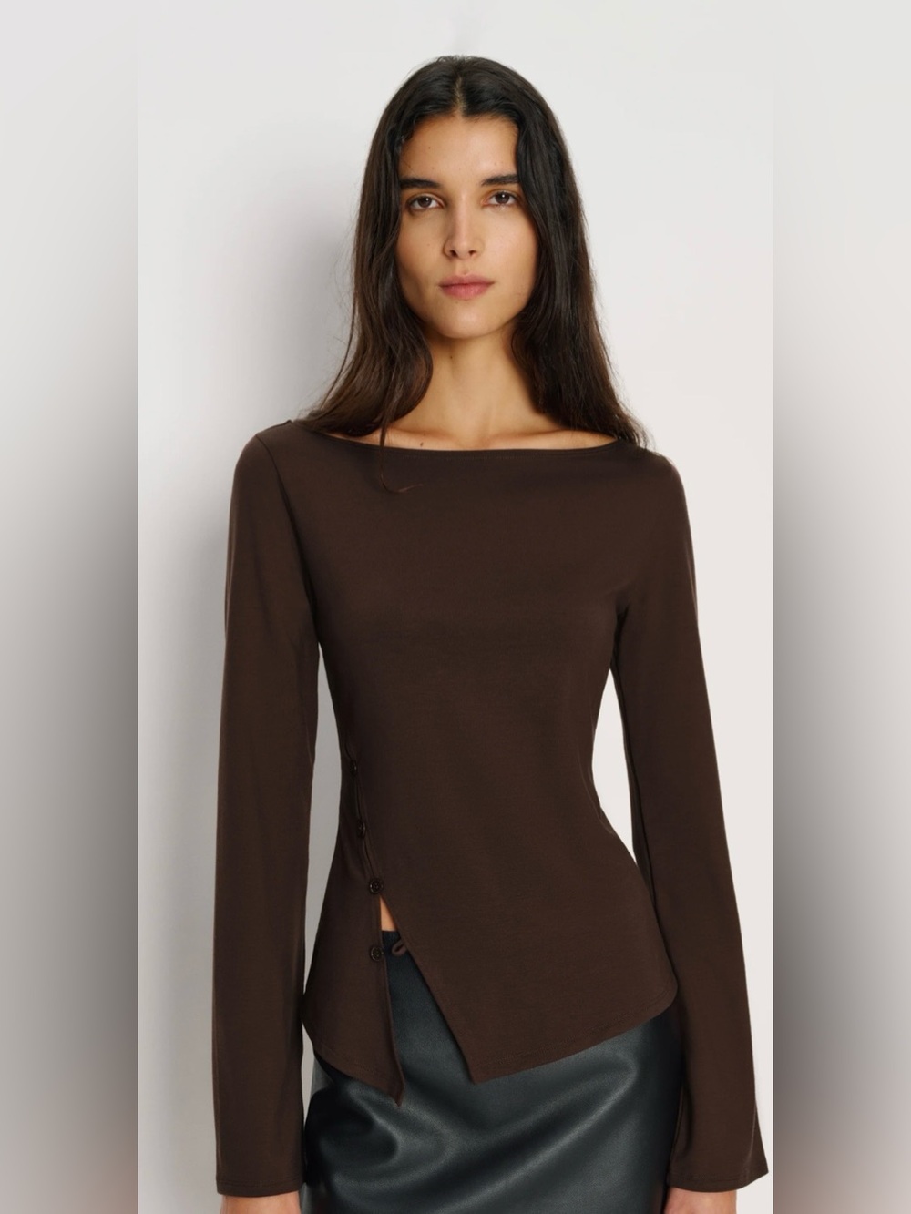 NWOT Reformation Nicola Knit Top in Mole Brown Size Small